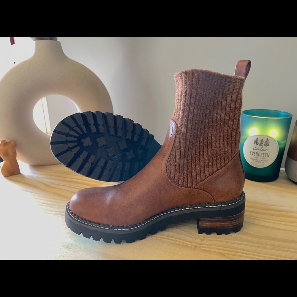 Women’s Daphne Cognac Sock Boot - Target